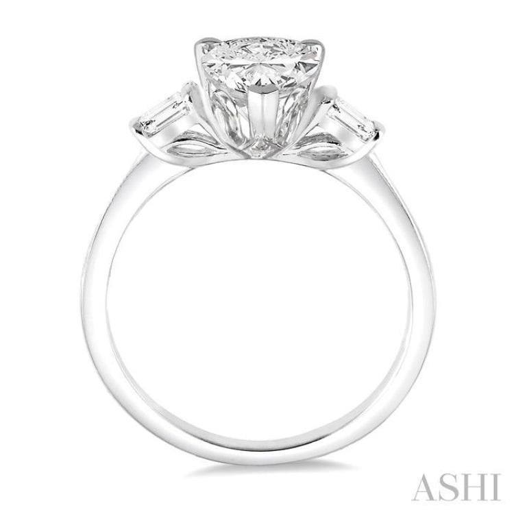 Pear Shape Solitaire Diamond Engagement Ring, 3 Pear Claws Set on a Tapered  Cut Claw Band with an Undersweep Setting.